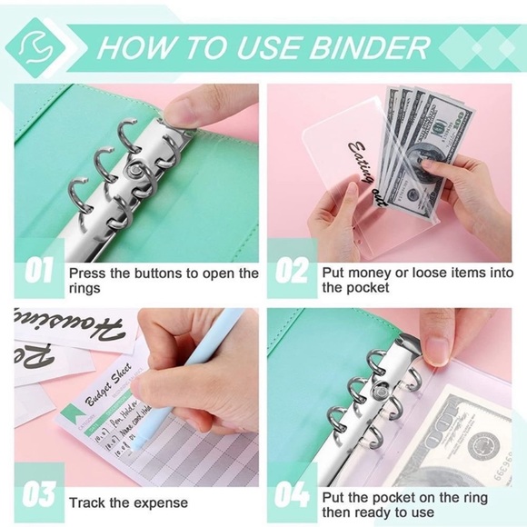 Budget Binder with Cash Envelopes,Cash Wallet Envelope System - Picture 6 of 6